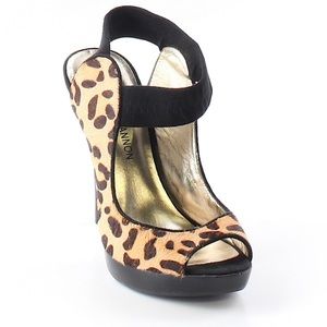Michael Shannon Animal Print Heels, size 6.5 M